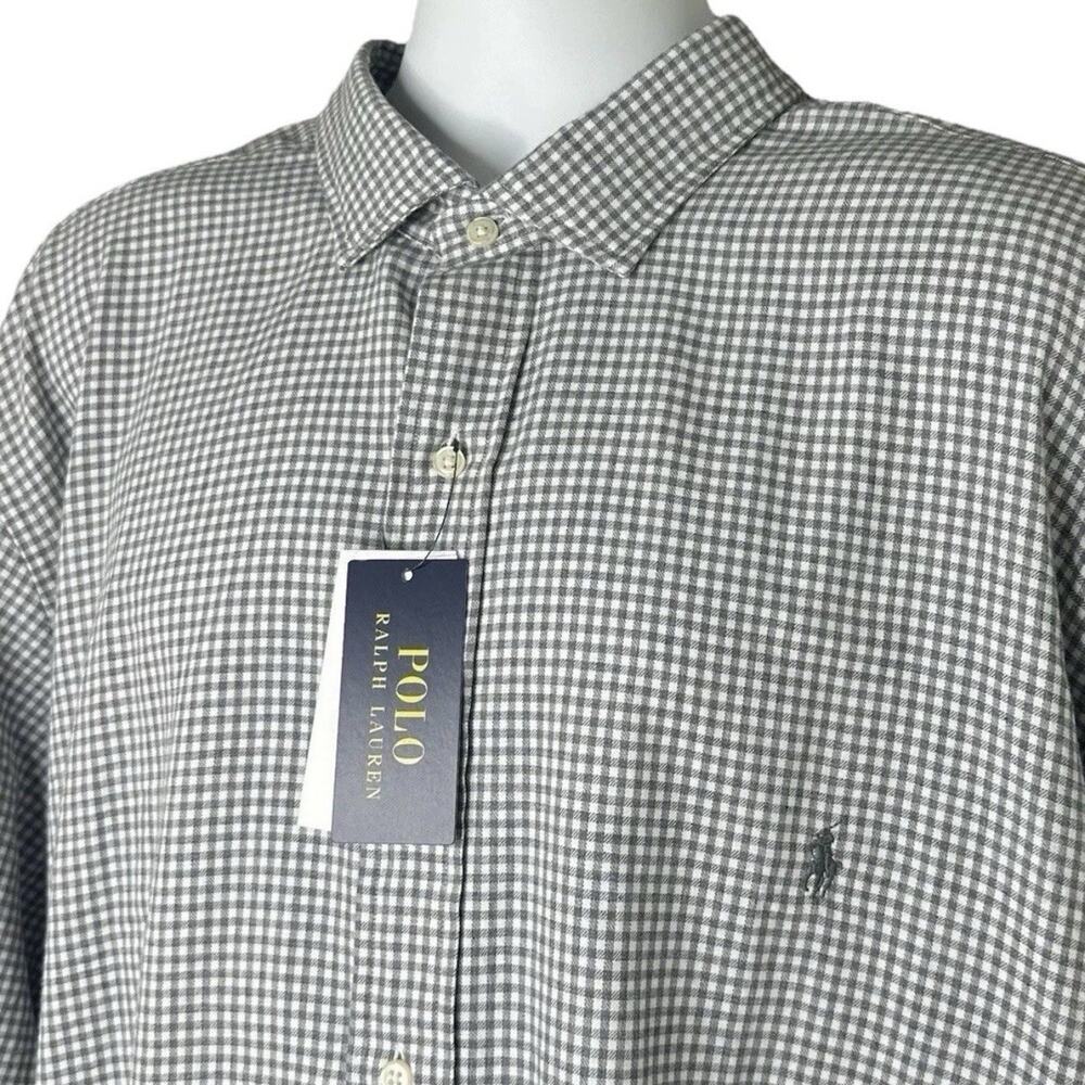 POLO Ralph Lauren Men's 2XLT Classic Fit Long Sleeve Gray Button Shirt NEW $138